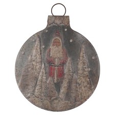 Faded Santa on Ornament Hanging Sign