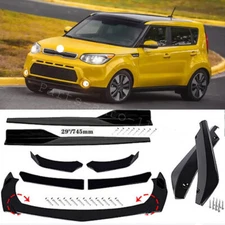 Front Bumper Lip Spoiler Side Skirts Rear Lip For Kia Soul 2010-2022 Gloss Black
