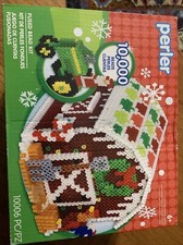 Perler Christmas Gingerbread Santa's Christmas Barn Fused Bead Kit