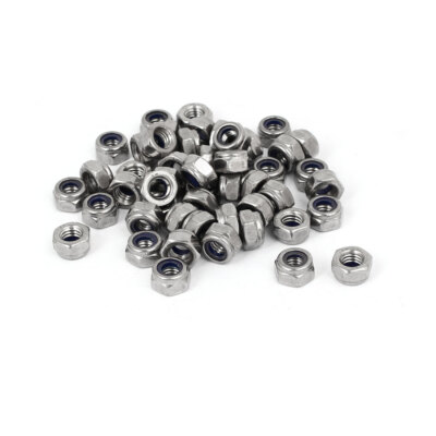 50 Stück M6 x 1mm 304 Edelstahl Nylon Einsatz Sechskantschloss Sicherungsmutter