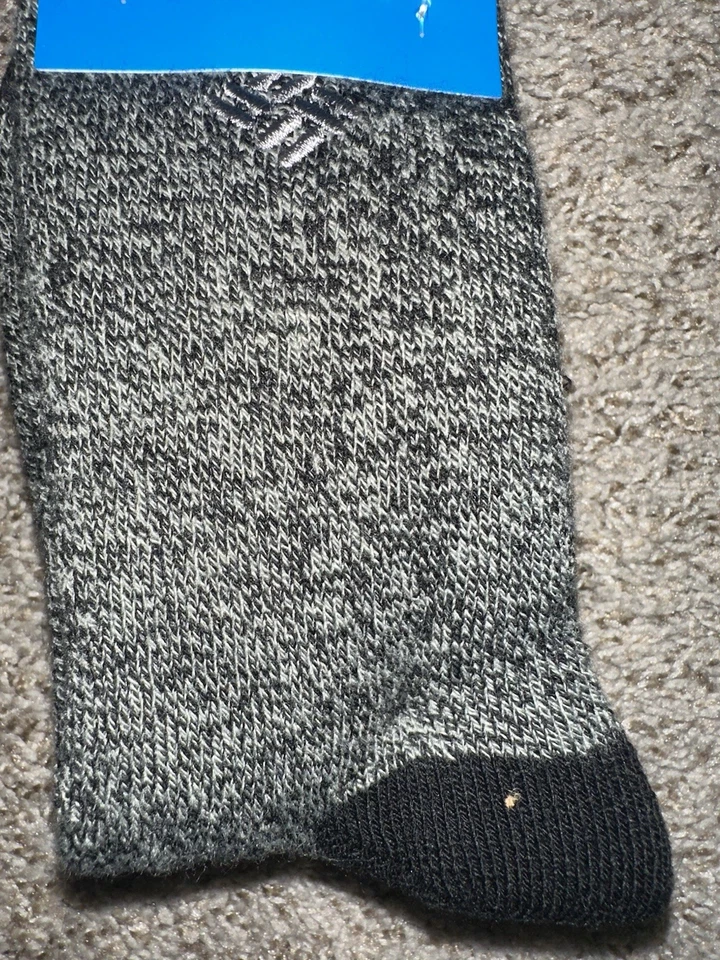 Youth Columbia Fleece Lined Crew Socks Shoe Sz 2-10- 2 Pairs Cove Blue/ Gray New - Image 4 of 4