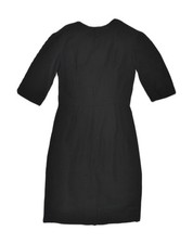 VINTAGE Womens Sheath Dress UK 8 Small Black Floral AK60