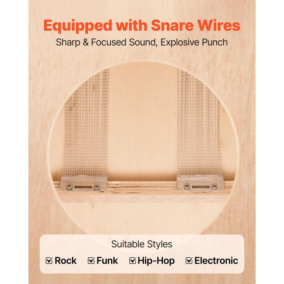 Caja cajón tambor madera abedul instrumento de percusión compacto con cables de caja Foto 3 de 4