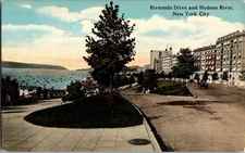Postcard Riverside Drive & Hudson River New York KH3
