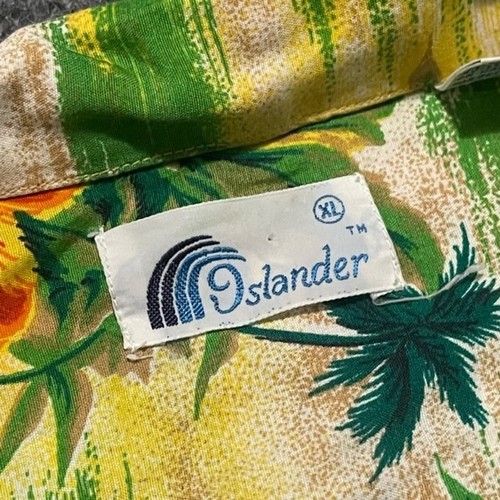 Vtg Islander Rayon Rainbows Hibiscus Hawaiian Shirt Floral Aloha Camp Size XL B6 - Picture 2 of 8