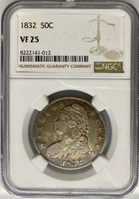 NGC VF 25 1832 50C Capped Bust Half Dollar (Philadelphia Mint)