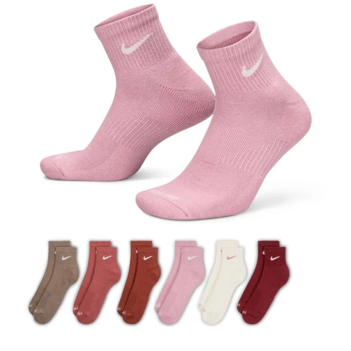 Nike Everyday Plus Ankle Socks 6 Pairs Elemental Pink Team Red Mink Large 8-13
Opens in a new window