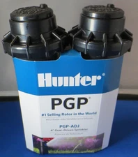 Hunter PGP-ADJ 4” Gear Driven Pop-Up Sprinkler - Black (2 Pack) BRAND NEW 
