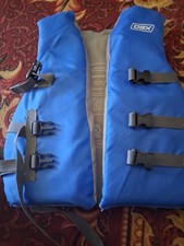 DBX Blue Life Jacket Three Buckles Adjustable Straps