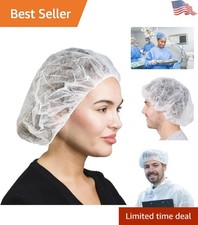 Bouffant Caps in Black, Blue,  More - 100 Count for Hygiene  Safety