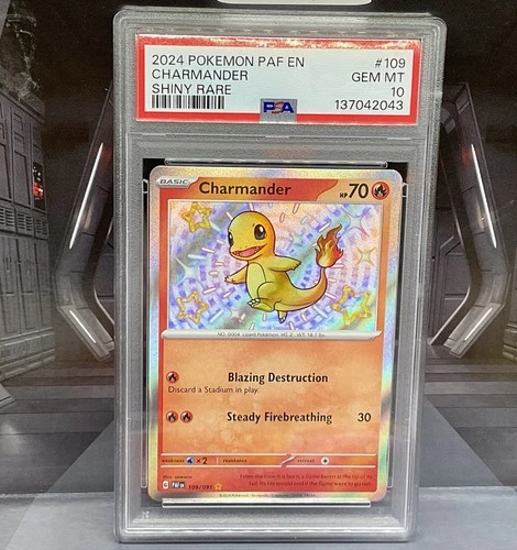PSA 10 Charmander shiny rare 109/090 Pokémon S&V:Paldean Fates