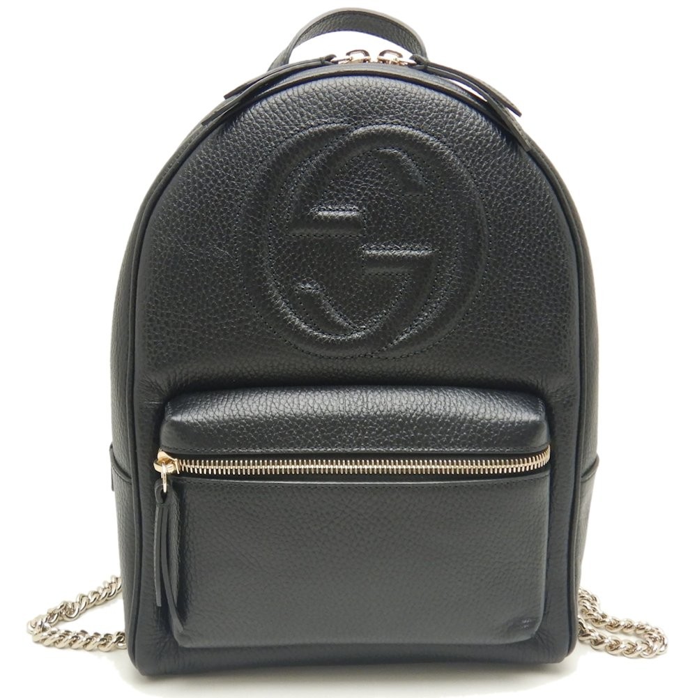 GUCCI Zaino Soho Interlocking G 536192 Pelle Nero OUTLET/252288