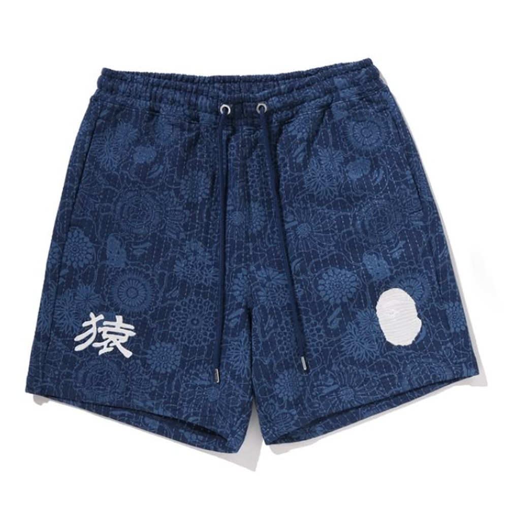 A BATHING APE Men's JAPANESE INDIGO ART CAMO RELAXED FIT SWEAT