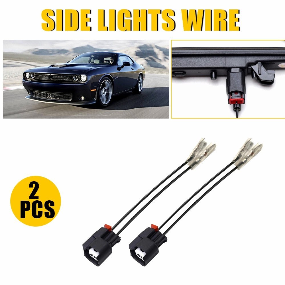 For Dodge 2015 2016-23 2024 Challenger Black Side Marker Light