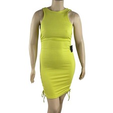 Lulus Made To Misbehave Mini Dress Lime Green Bodycon Size L