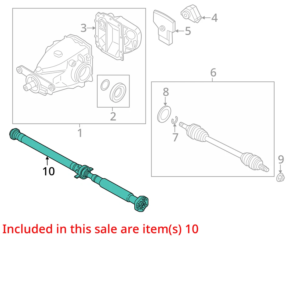 BMW 328i 2012 eje de transmisión trasero OEM 138 k millas (LKQ ~ 424952309) Foto 4 de 4