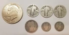 Barber Silver Quarter Dollar  Dime Standing Quarters Eisenhower 71 S Mixed Lot 7