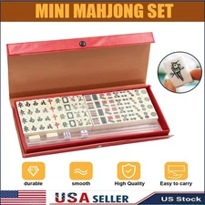 Vintage Chinese Mahjong Set Traditional 146 Tiles Mah-Jong Game Set W/ Case Box