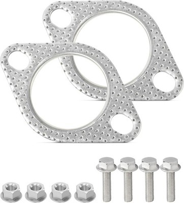 Complete Exhaust Flange Gasket Kit with Bolts for Easy Installation - 2.5 Inch