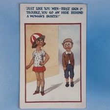 Comic Postkarte 1925 neue Mode versteckt sich hinter Frauen Mini Röcken wie Männer