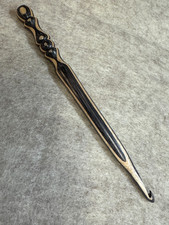 Hand carved Barnwood WOOD YARN CROCHET HOOK size I