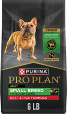 Purina Pro Plan Small Breed Dry Dog Food, Shredded Blend Beef and Rice Formula W