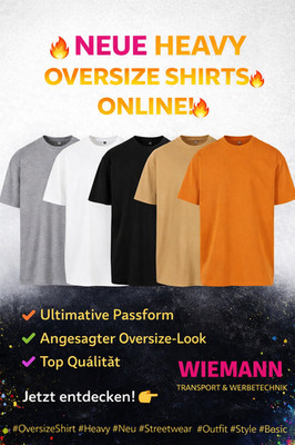 Oversized T-Shirt Herren Baumwolle Heavy Shirt Streetwear Loose Fit Basic Crewne