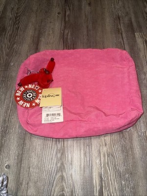 Kipling Hot Red Web Webbing Small Tote  Pouch Hard To find