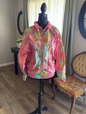Vintage Athletic Works  Windbreaker Jacket And Pants Pastel Print Womens Sz S