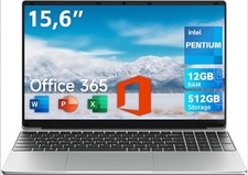 Laptop 15,6 Zoll FHD Display, 12 GB RAM 512 GB ROM, Office 365