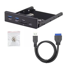 Front Panel 20Pin to 1 Type-C 2 USB 3.0 Type-A 1 Micro SD/TF 5Gbps Plug and Play