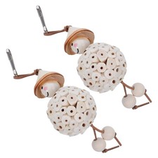 6 pcs Bird Toys for Parakeets | Wood Foraging Toy Hanging Set | Safe Chewing