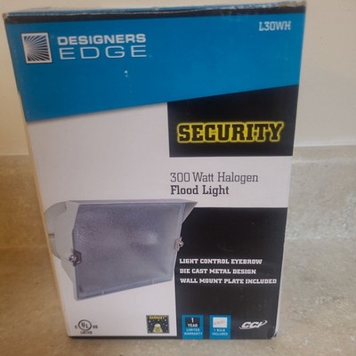 DESIGNER'S EDGE  300 Watt Halogen Flood Light L30WH white w/ Bulb Ships Fast!