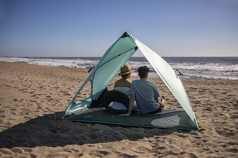 - Pismo A-Frame Beach Tent - Pop Up Tent - Beach Umbrella Shade (Ice Blue) - Image 2 of 4