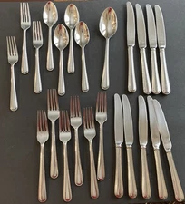 Lenox TEXTURED NEUTRALS Flatwear Stainless 23pc Set Service 5+ Fork Knife Spoons