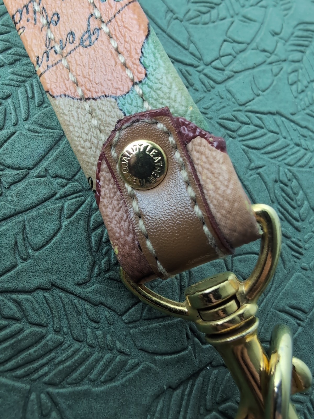 Map Design Pattern Leather Shoulder Strap For Bag… - image 8