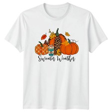 Pullover Wetter Damen T-Shirt Pumpkin Spice Herbst Erntedank Geschenk für Sie