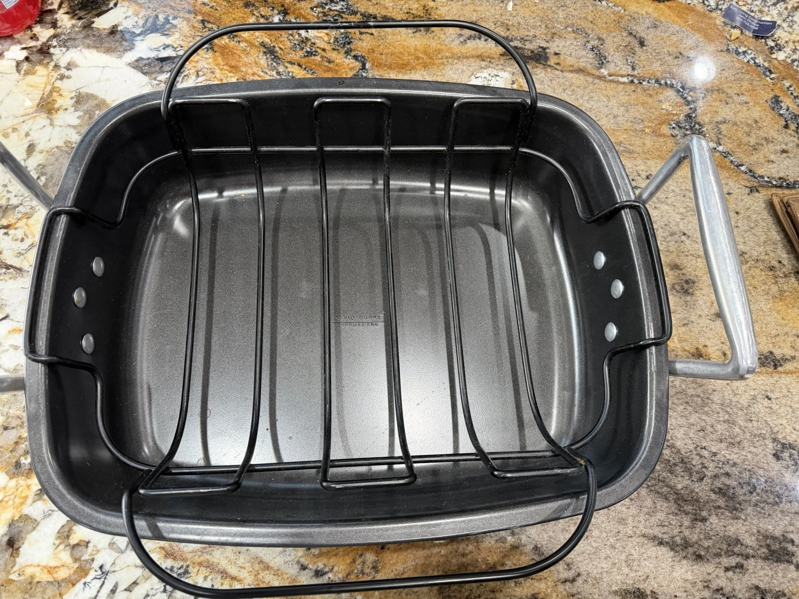 DAVID BURKE Restauranteur 17" x 13.5" Turkey Roasting Pan With Rack Black