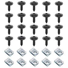 20PCS Fender Liner Screws, 10PCS U-Nuts Kit for Honda, Acura Vehicles, OEM 90114