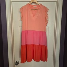 Jade by Melody Tam Women’s Dress Colorblock Tiered Ruffle Sleeve