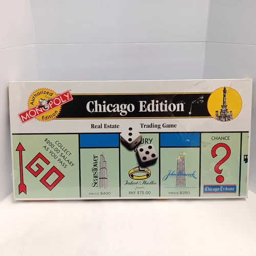 Vintage Monopoly Chicago Edition Authorized Edition Hasbro Board Game New