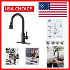 Lead-Free Classic Kitchen Faucet - Matte Black Pull Down Sprayer 360 Rotation