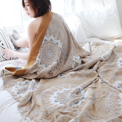 Cool Blanket For Summer Pure Cotton Bamboo Fiber Blankets Gauze Of Four Layers - Picture 10 of 16