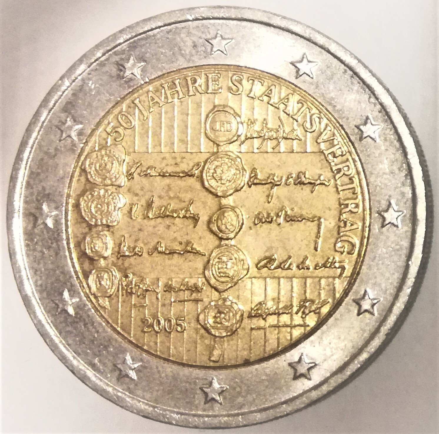 Piece 2 Euros 50 Jahre Staatsvertrag 2005 2 Euro Gedenkmünze Österreich 2005 - 50 Jahre Staatsvertrag | eBay