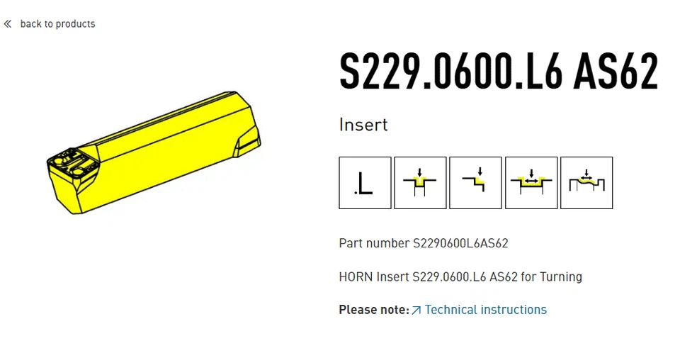 INSERTOS RANURADO Y TORNEADO DE CUERNO S229.0600.L6 AS62 HECHO EN ALEMANIA NUEVO 10 uds. Foto 2 de 3
