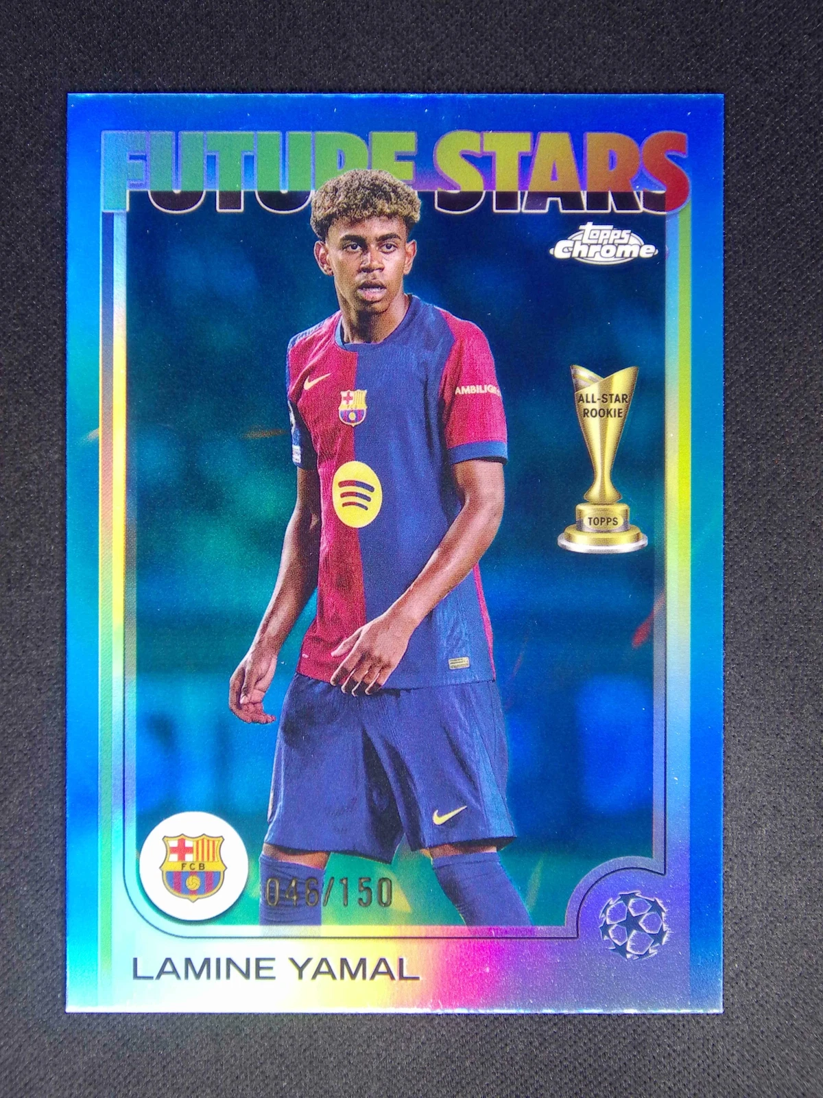 2024-25 Topps Chrome UEFA Lamine Yamal Future Stars #27 Blue Refractor /150