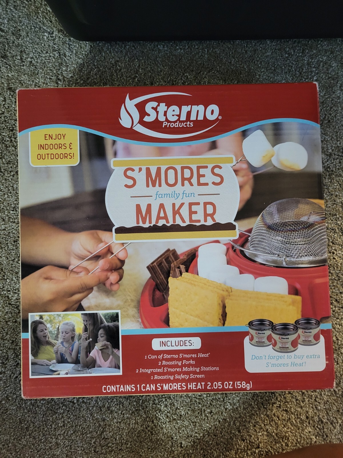 Sterno S'Mores Maker Red Campfire Kit Indoor/Outdoor Family Fun Dishwasher Safe