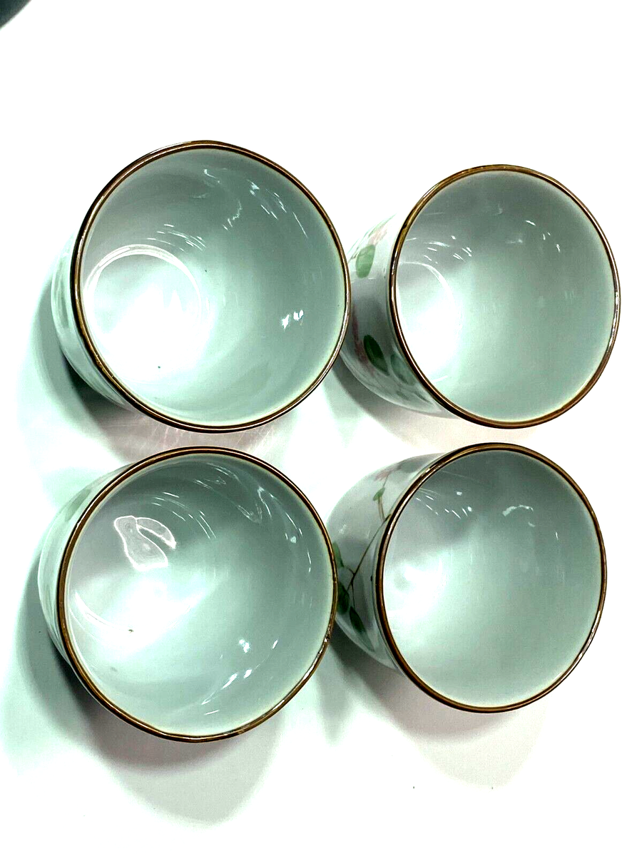 Teacup Set; 4 Cups & Lidded Teapot w/ Filter | eBay