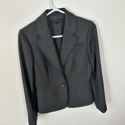 Isabella DeMarco Womens Blazer Size Olive Green Two Button Work Jacket 