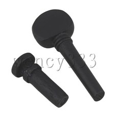 50x18mm Wood Stained Black 1/4 Violin Tuning Pegs Tuner with Tail End Pin String
